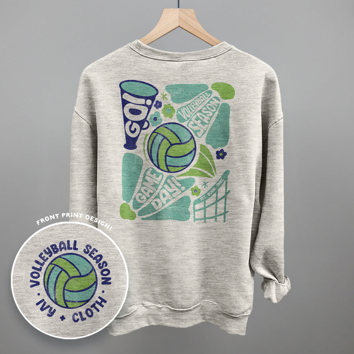 Volleyball Season Doodles (Back Print) - clothing by TeeHivey.com (Image 4)