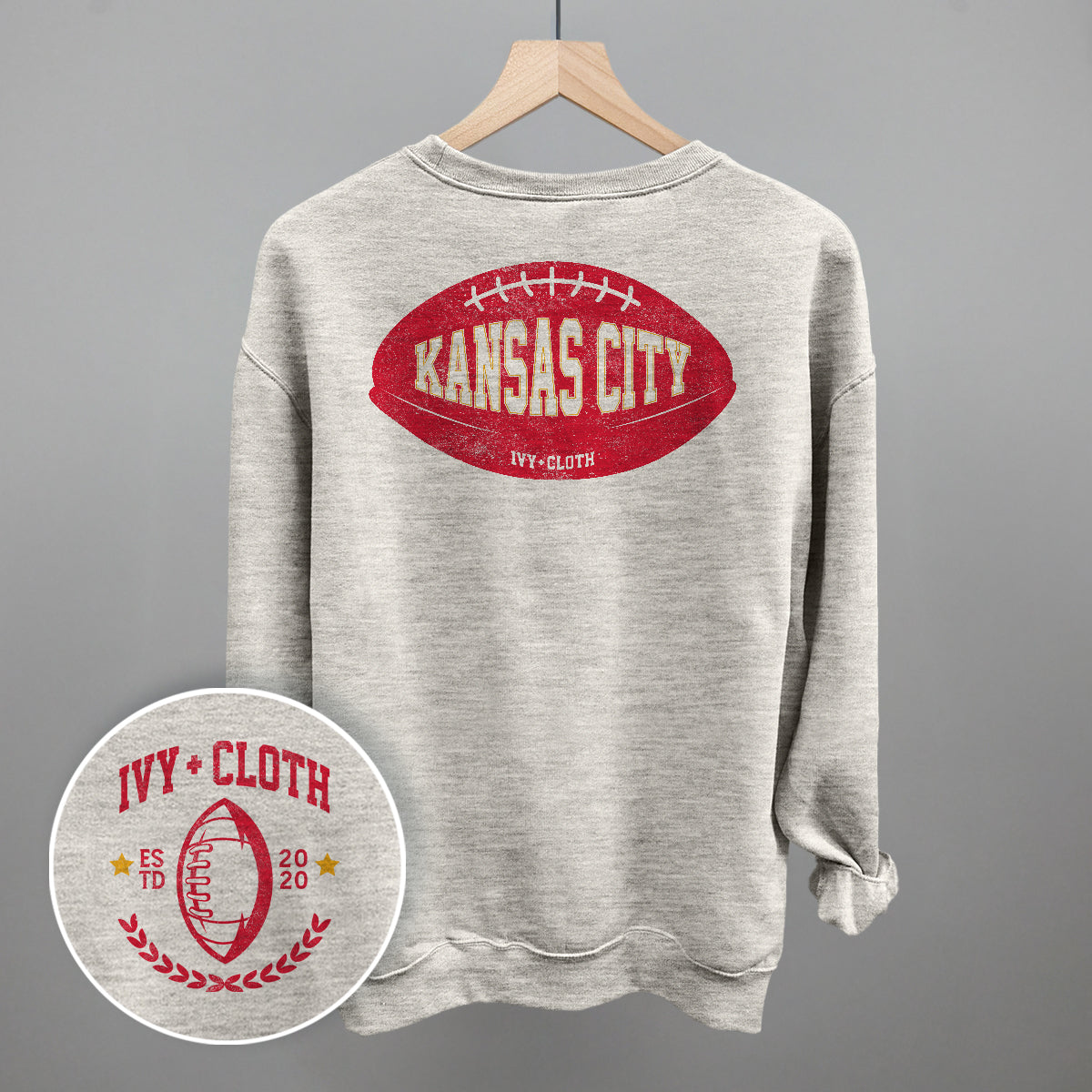 Kansas City Football (Back Print) - clothing by TeeHivey.com (Image 3)