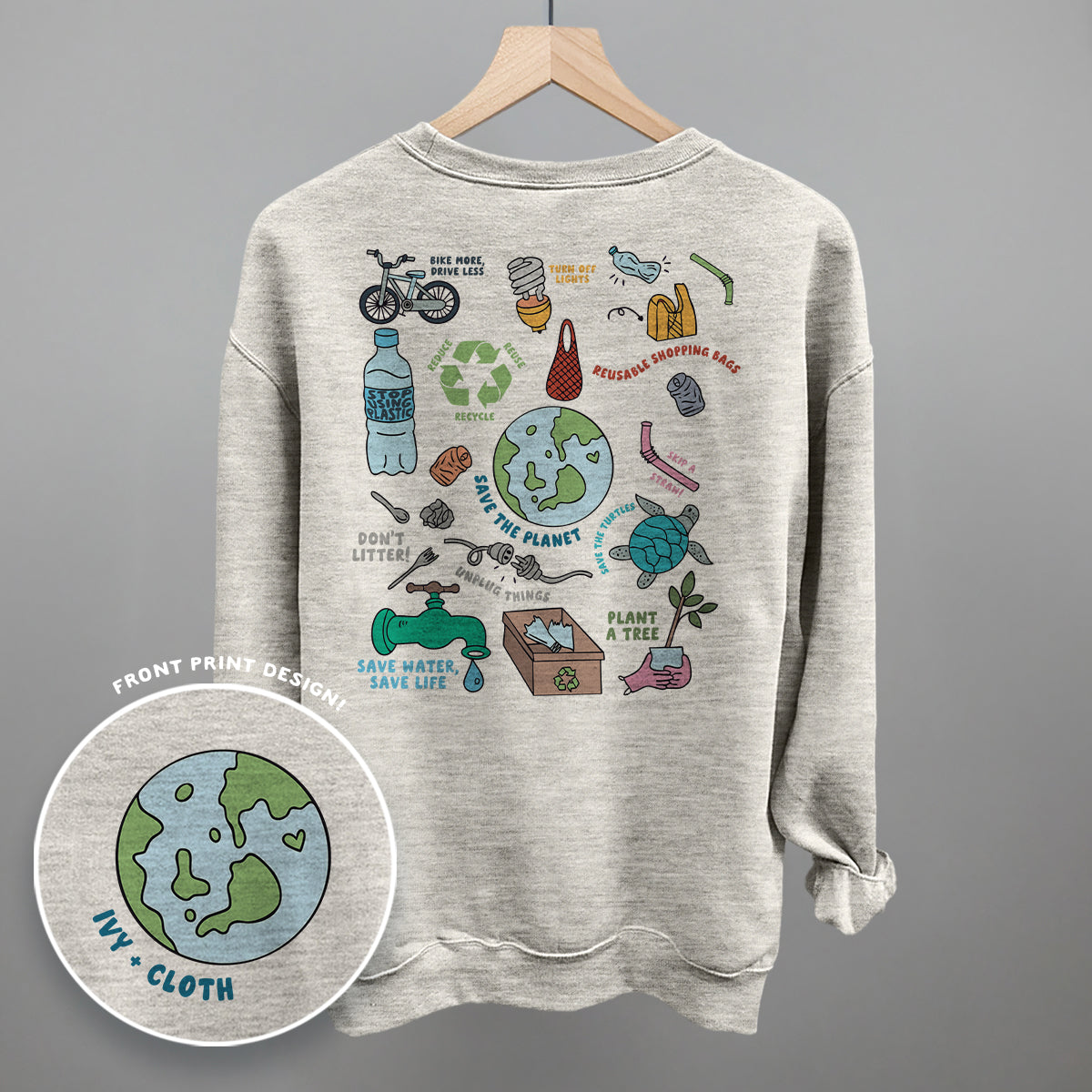 Save The Planet Doodles (Back Print) - clothing by TeeHivey.com (Image 4)