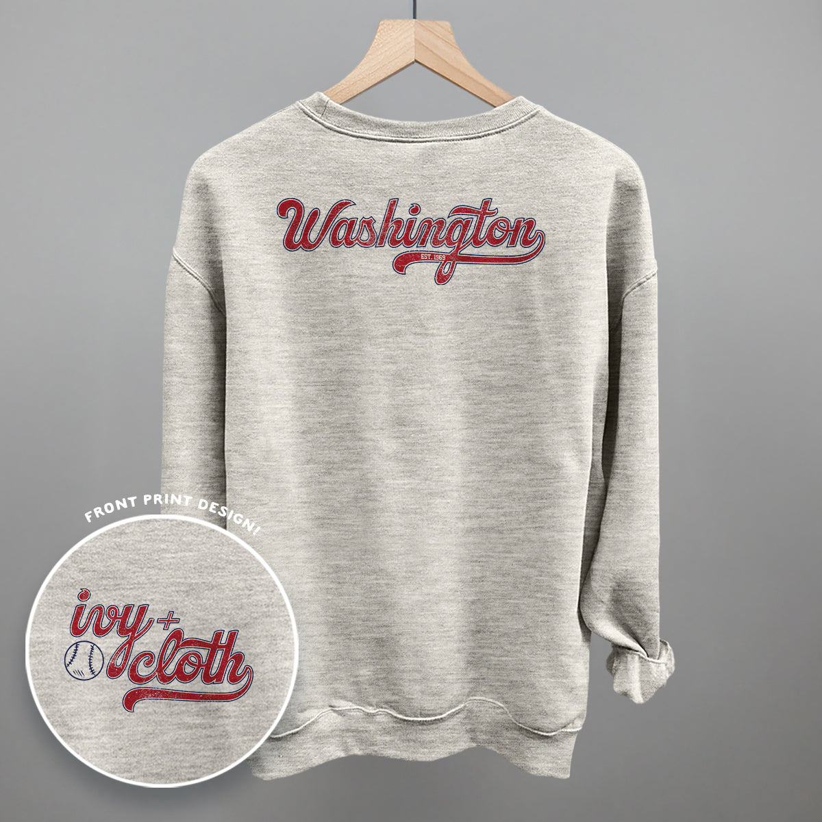 Washington Baseball (Back Print) - clothing by TeeHivey.com (Image 3)