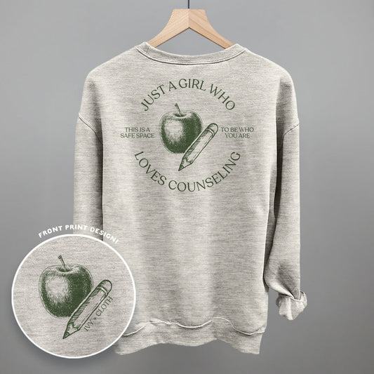Just A Girl Who Loves Counseling (Back Print) - clothing by TeeHivey.com (Image 1)