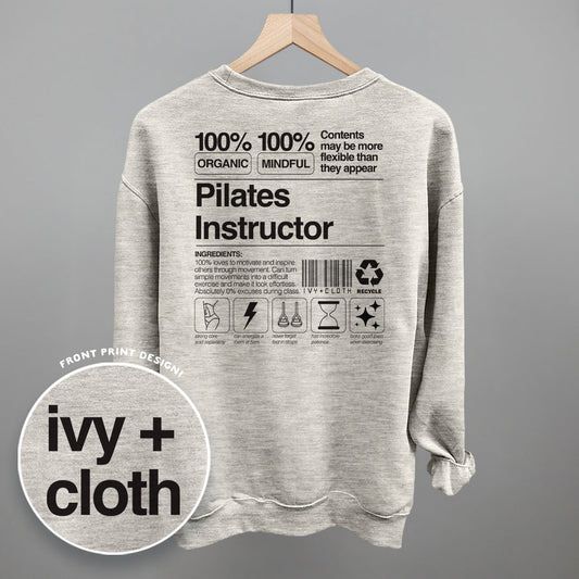 Pilates Instructor Nutrition Facts (Back Print) - clothing by TeeHivey.com (Image 1)