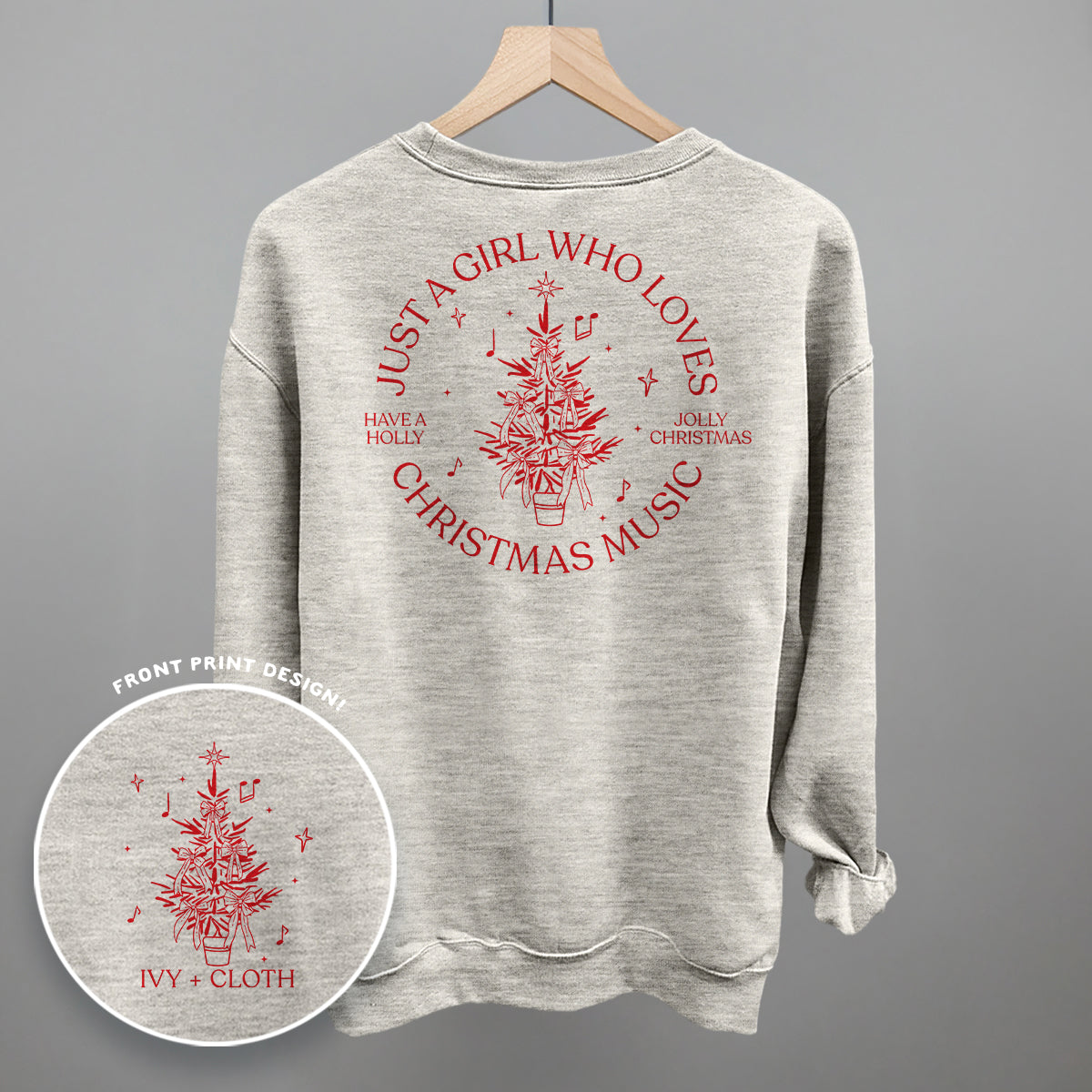 Just A Girl Who Loves Christmas Music (Back Print) - clothing by TeeHivey.com (Image 5)