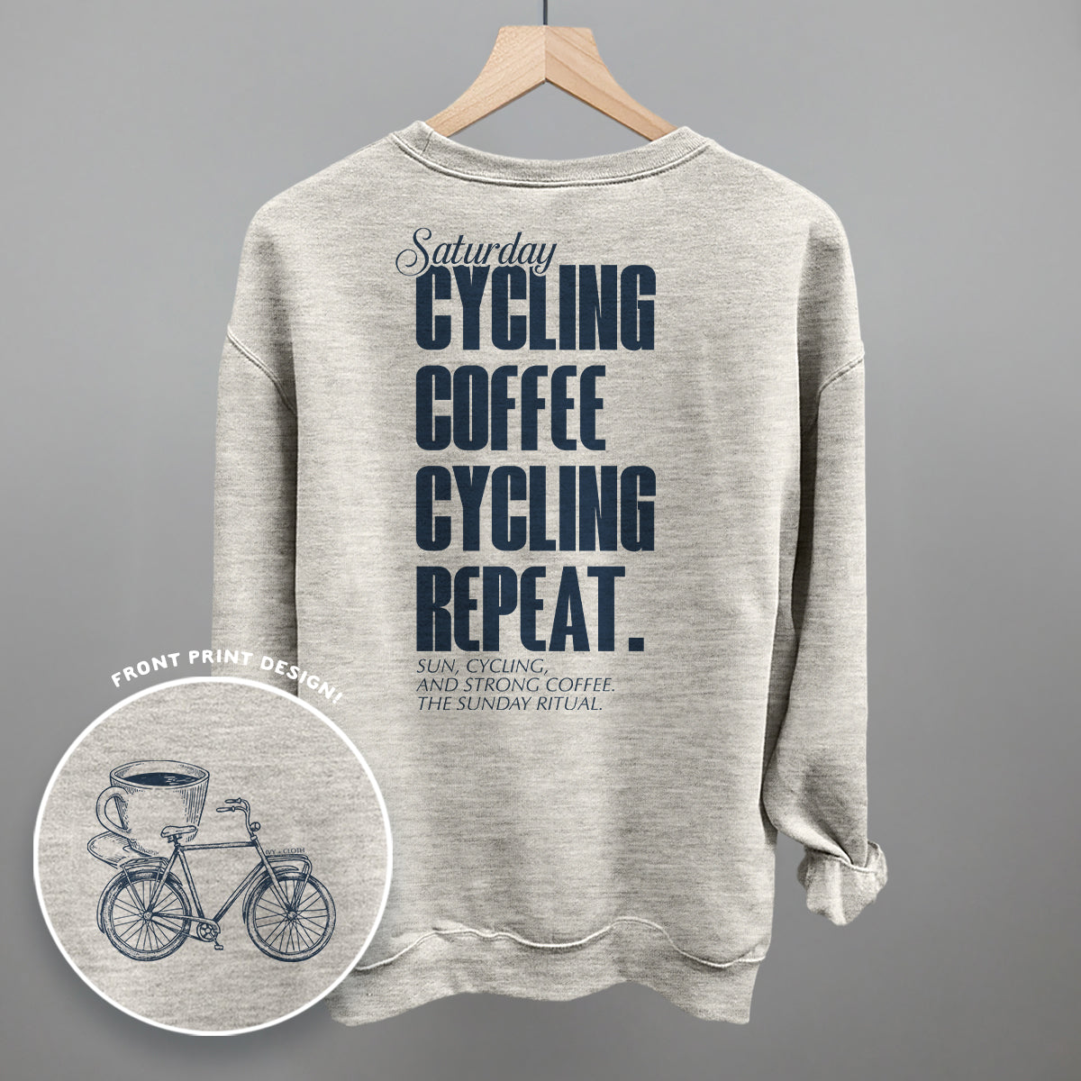 Saturday Cycling and Coffee (Back Print) - clothing by TeeHivey.com (Image 1)