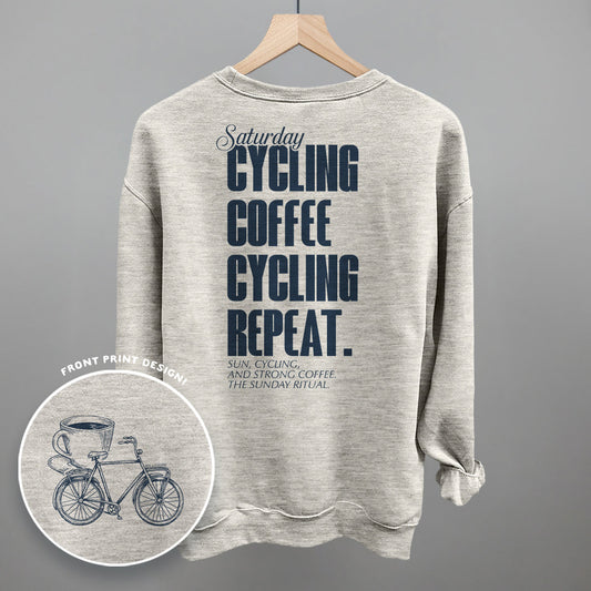 Saturday Cycling and Coffee (Back Print) - clothing by TeeHivey.com (Image 1)