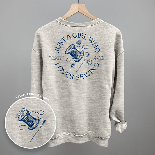 Just A Girl Who Loves Sewing (Back Print) - clothing by TeeHivey.com (Image 1)