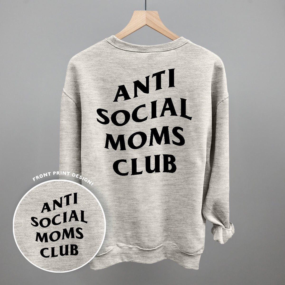 Anti Social Moms Club (Black) (Back Print) - clothing by TeeHivey.com (Image 1)