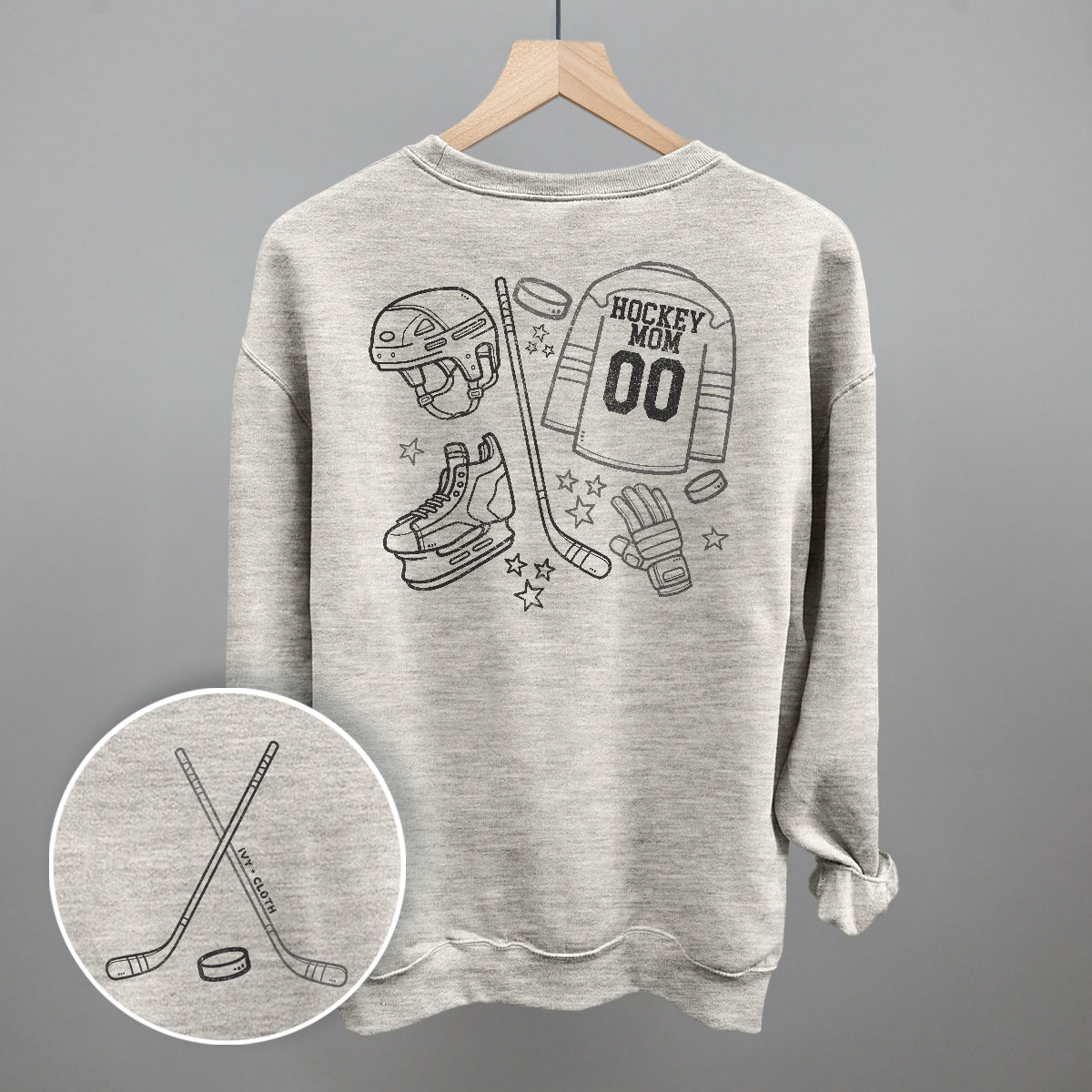 Hockey Mom Doodle (Back Print) - clothing by TeeHivey.com (Image 3)
