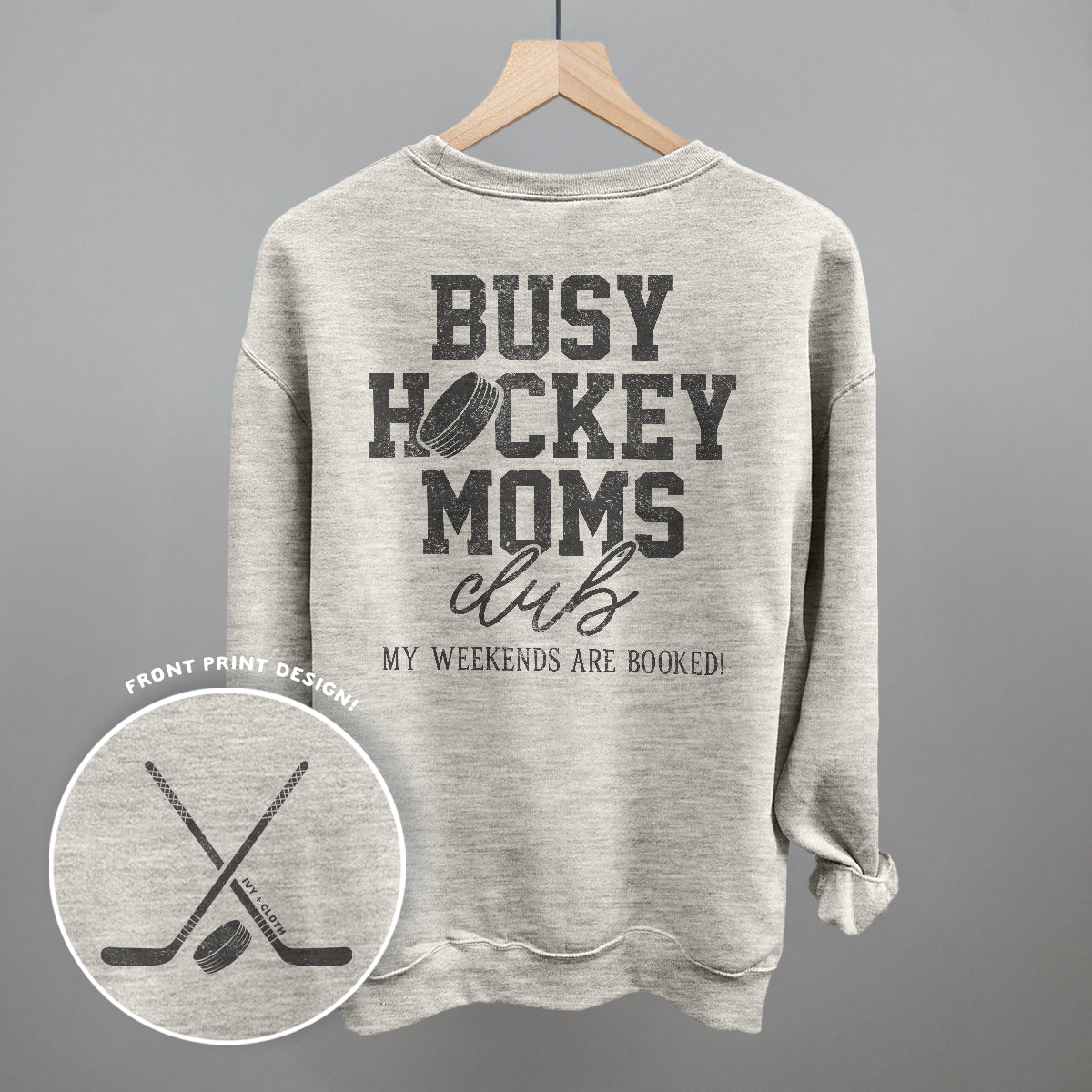 Busy Hockey Moms Club (Back Print) - clothing by TeeHivey.com (Image 1)