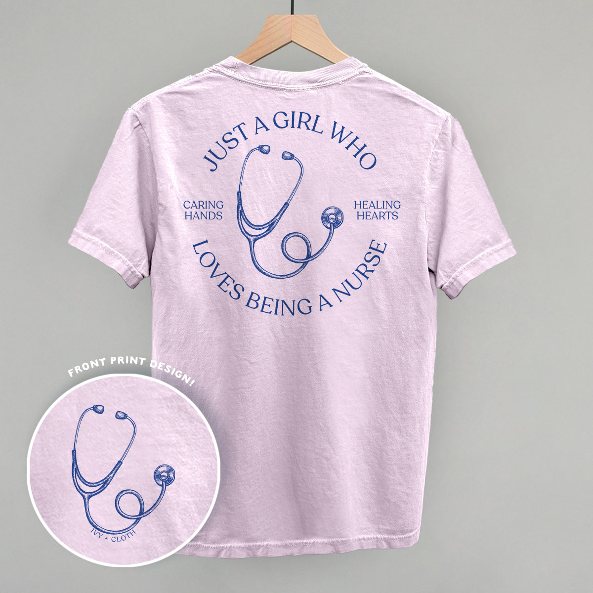 Just A Girl Who Loves Being A Nurse (Back Print) - clothing by TeeHivey.com (Image 1)