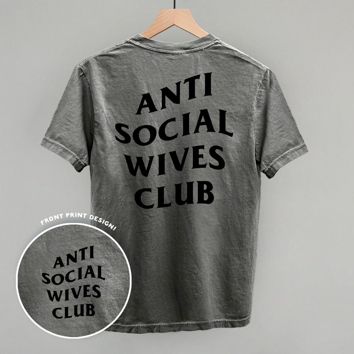 Anti Social Wives Club (Black) (Back Print) - clothing by TeeHivey.com (Image 1)