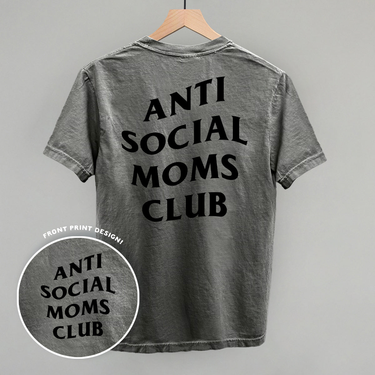 Anti Social Moms Club (Black) (Back Print) - clothing by TeeHivey.com (Image 2)