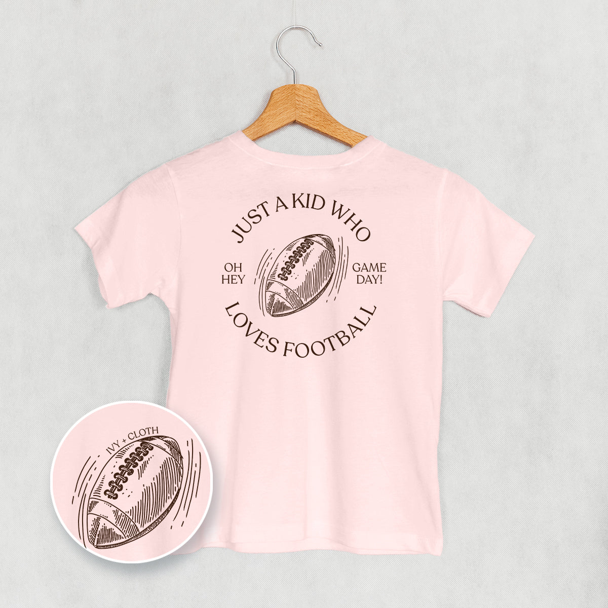 Just A Kid Who Loves Football (Kids Back Print) - clothing by TeeHivey.com (Image 5)