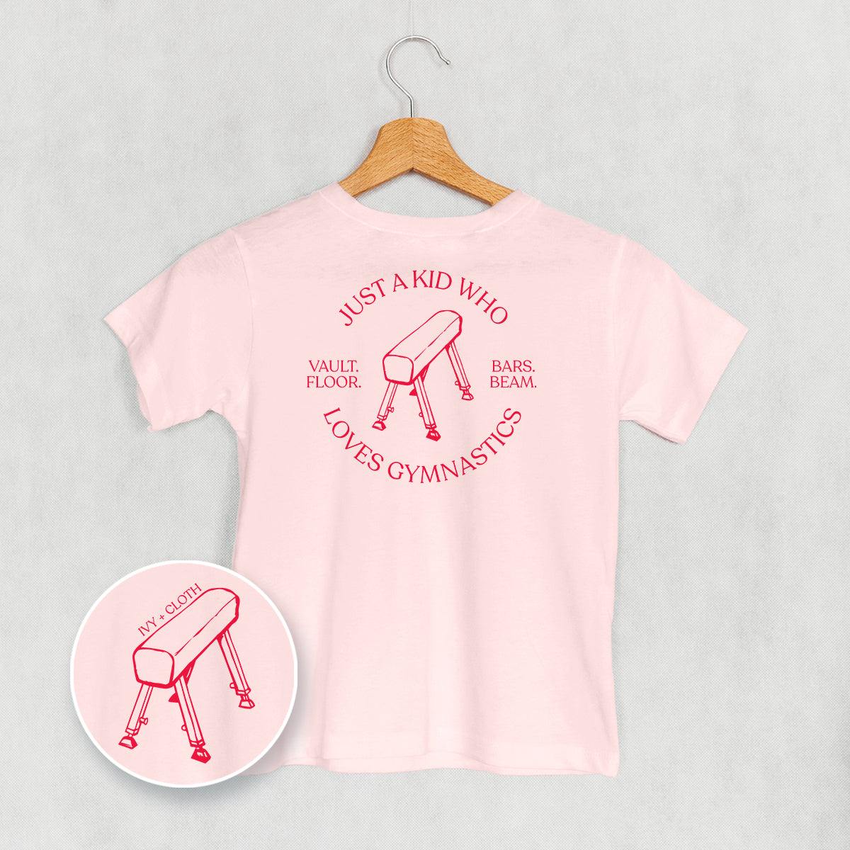 Just A Kid Who Loves Gymnastics (Kids Back Print) - clothing by TeeHivey.com (Image 3)