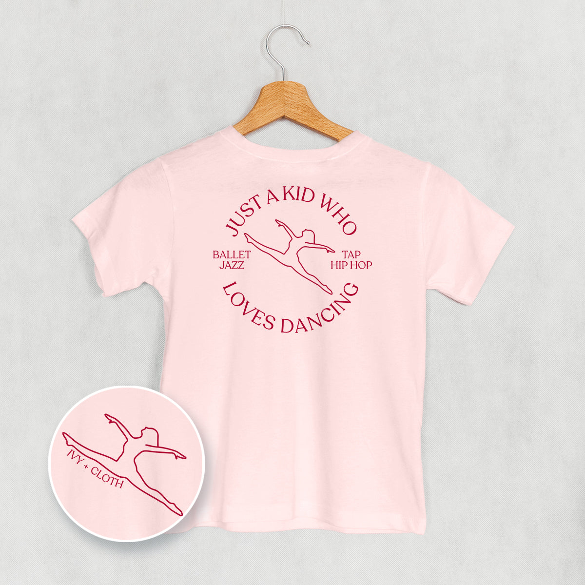 Just A Kid Who Loves Dancing (Kids Back Print) - clothing by TeeHivey.com (Image 1)