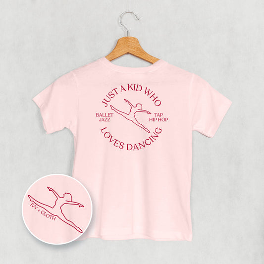 Just A Kid Who Loves Dancing (Kids Back Print) - clothing by TeeHivey.com (Image 1)