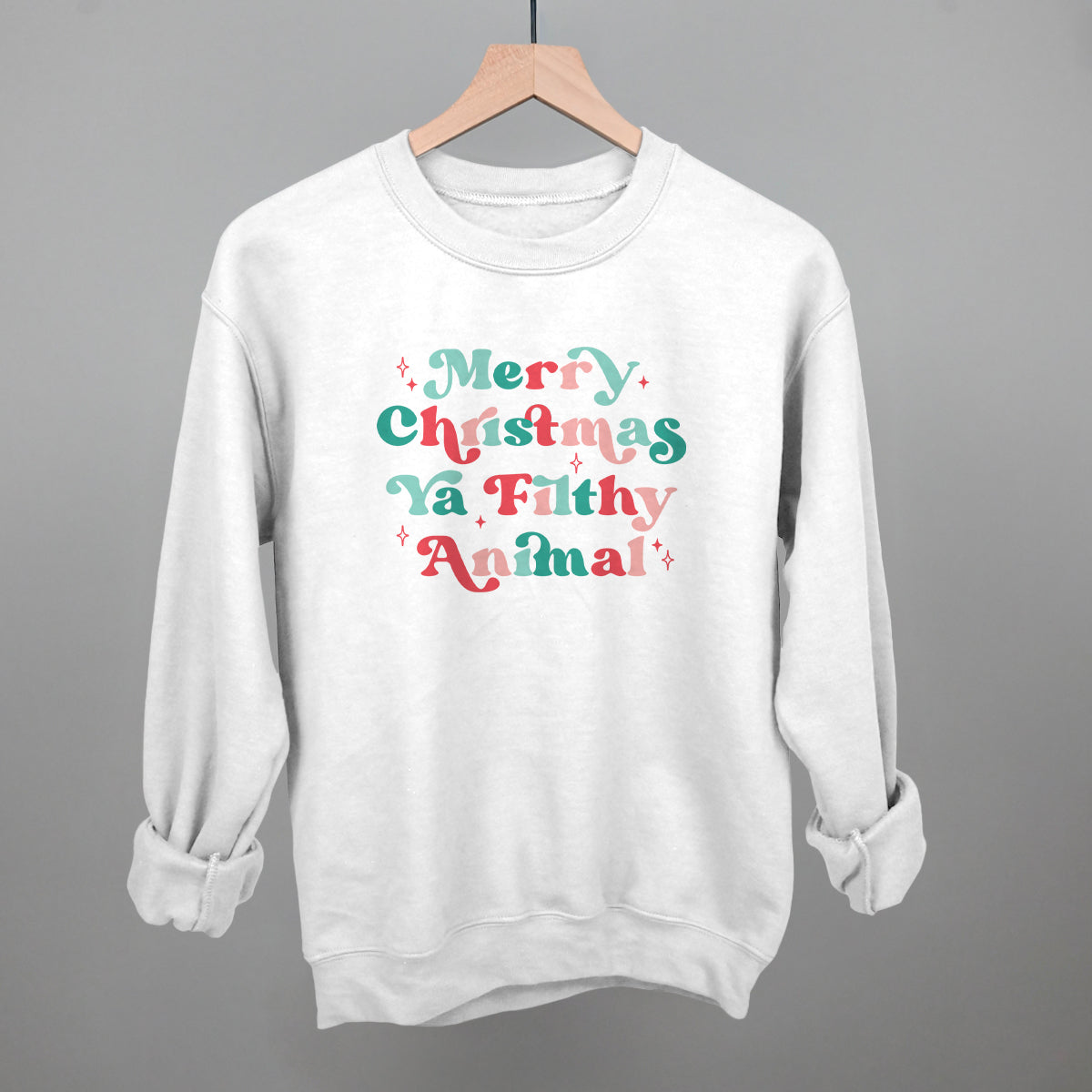 Merry Christmas Ya Filthy Animal Colorful - clothing by TeeHivey.com (Image 1)