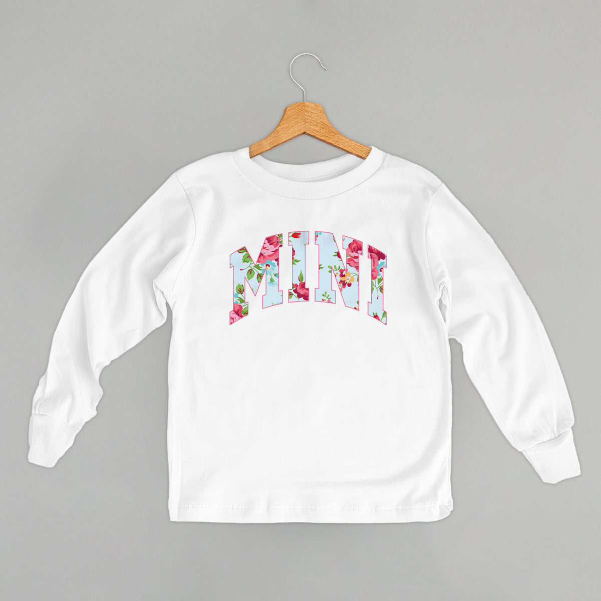 Mini (Block Letter Floral) (Kids) - clothing by TeeHivey.com (Image 4)