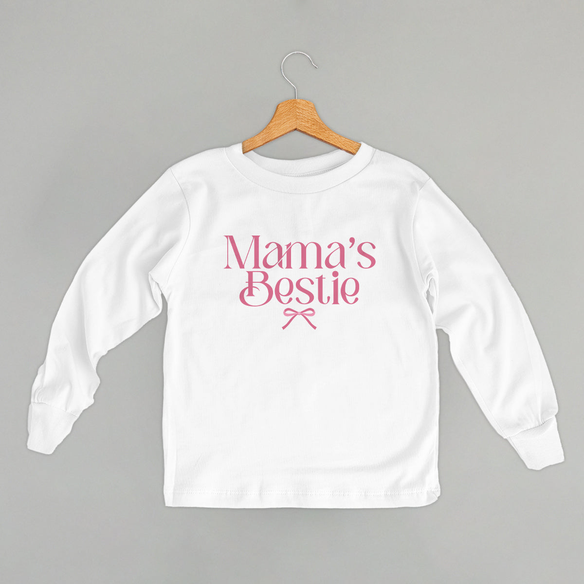 Mama's Bestie Pink Bow (Kids) - clothing by TeeHivey.com (Image 5)