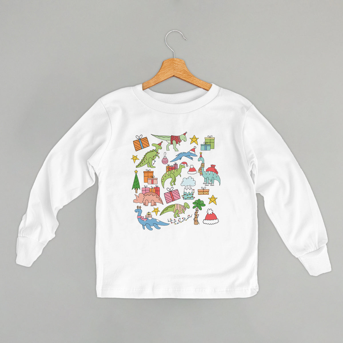 Christmas Dinosaur Collage (Kids) - clothing by TeeHivey.com (Image 5)