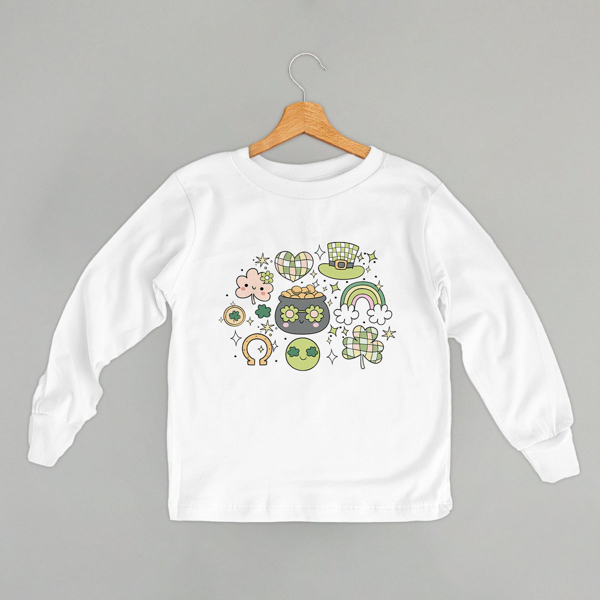 Pastel St. Patricks Doodles (Kids) - clothing by TeeHivey.com (Image 2)