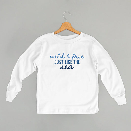 Wild & Free Just Like The Sea (Kids) - clothing by TeeHivey.com (Image 1)
