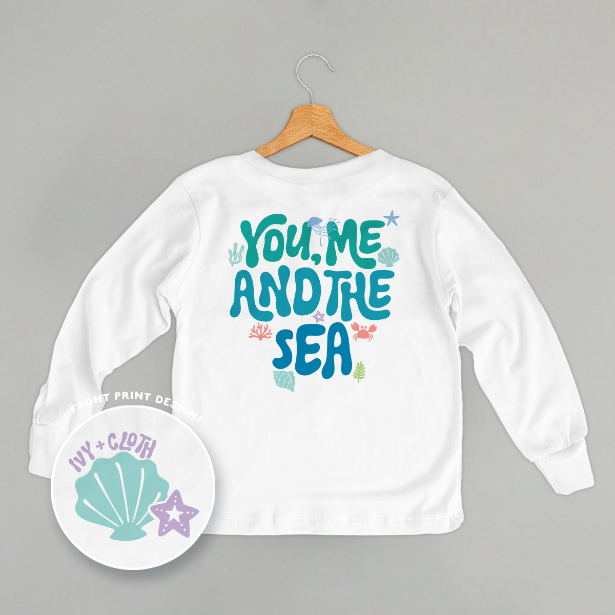 You, Me And The Sea (Kids Back Print) - clothing by TeeHivey.com (Image 4)