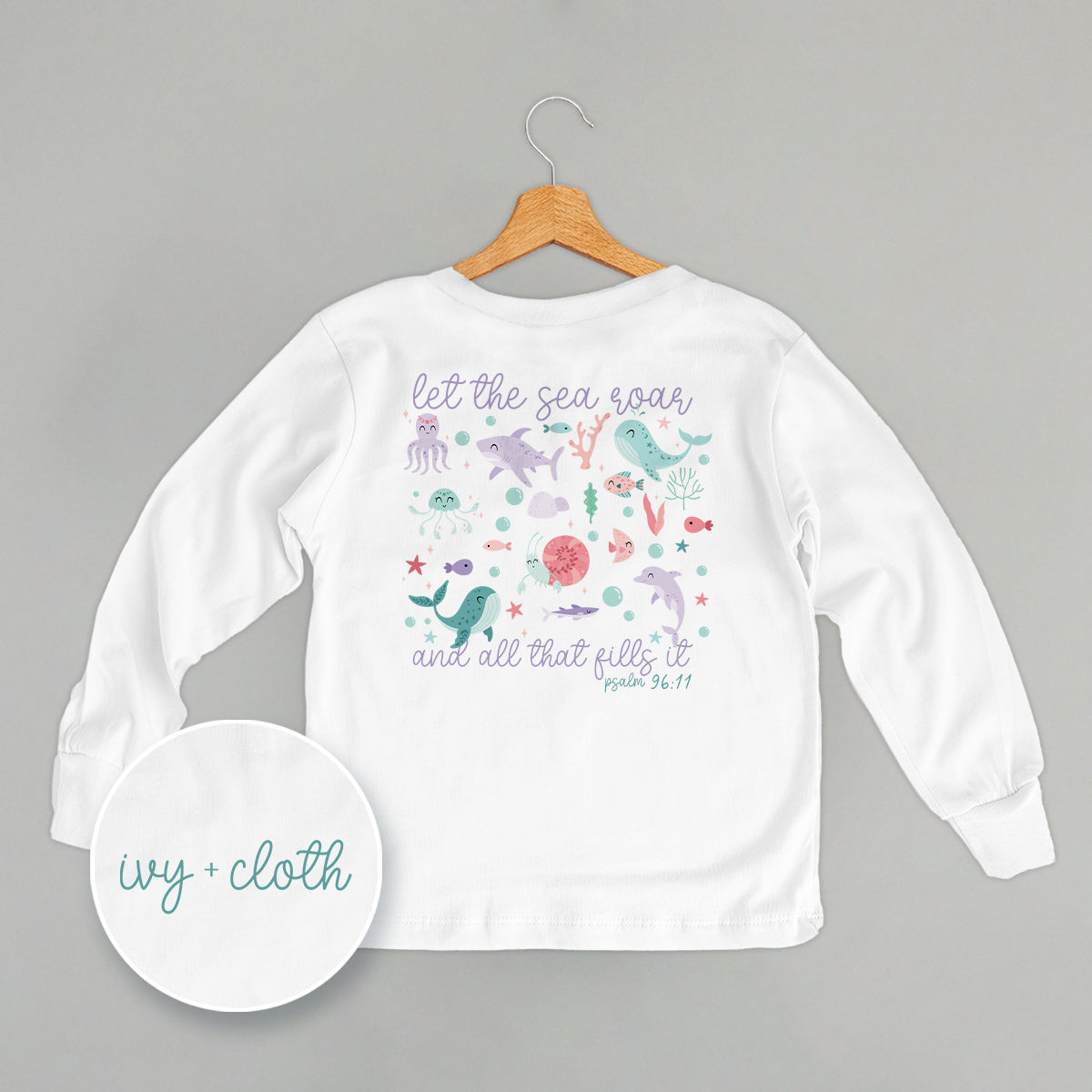Let The Sea Roar Psalm 96:11 (Kids Back Print) - clothing by TeeHivey.com (Image 3)