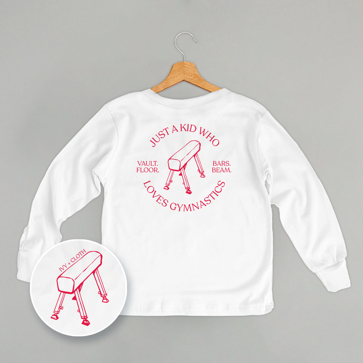 Just A Kid Who Loves Gymnastics (Kids Back Print) - clothing by TeeHivey.com (Image 4)
