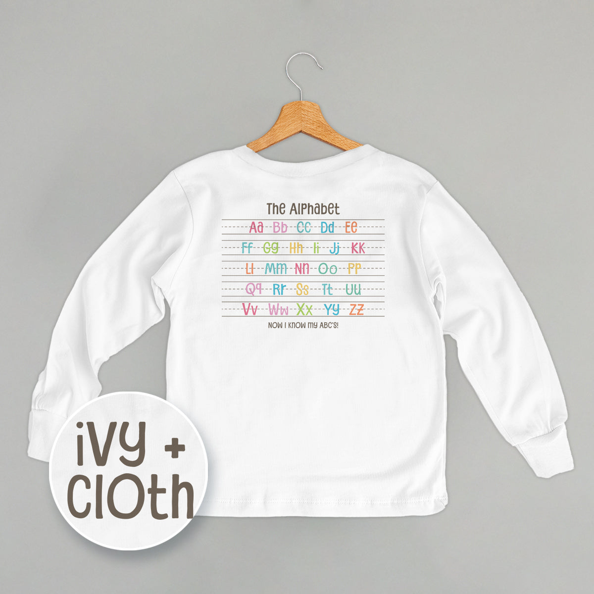 Colorful Alphabet (Kids Back Print) - clothing by TeeHivey.com (Image 3)