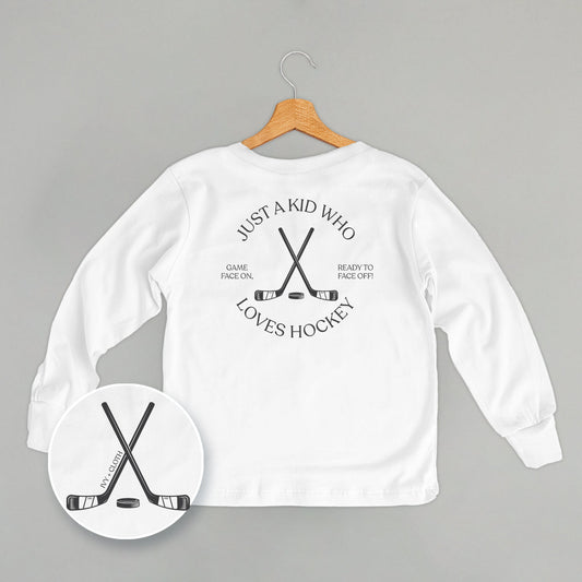Just A Kid Who Loves Hockey (Kids Back Print) - clothing by TeeHivey.com (Image 1)