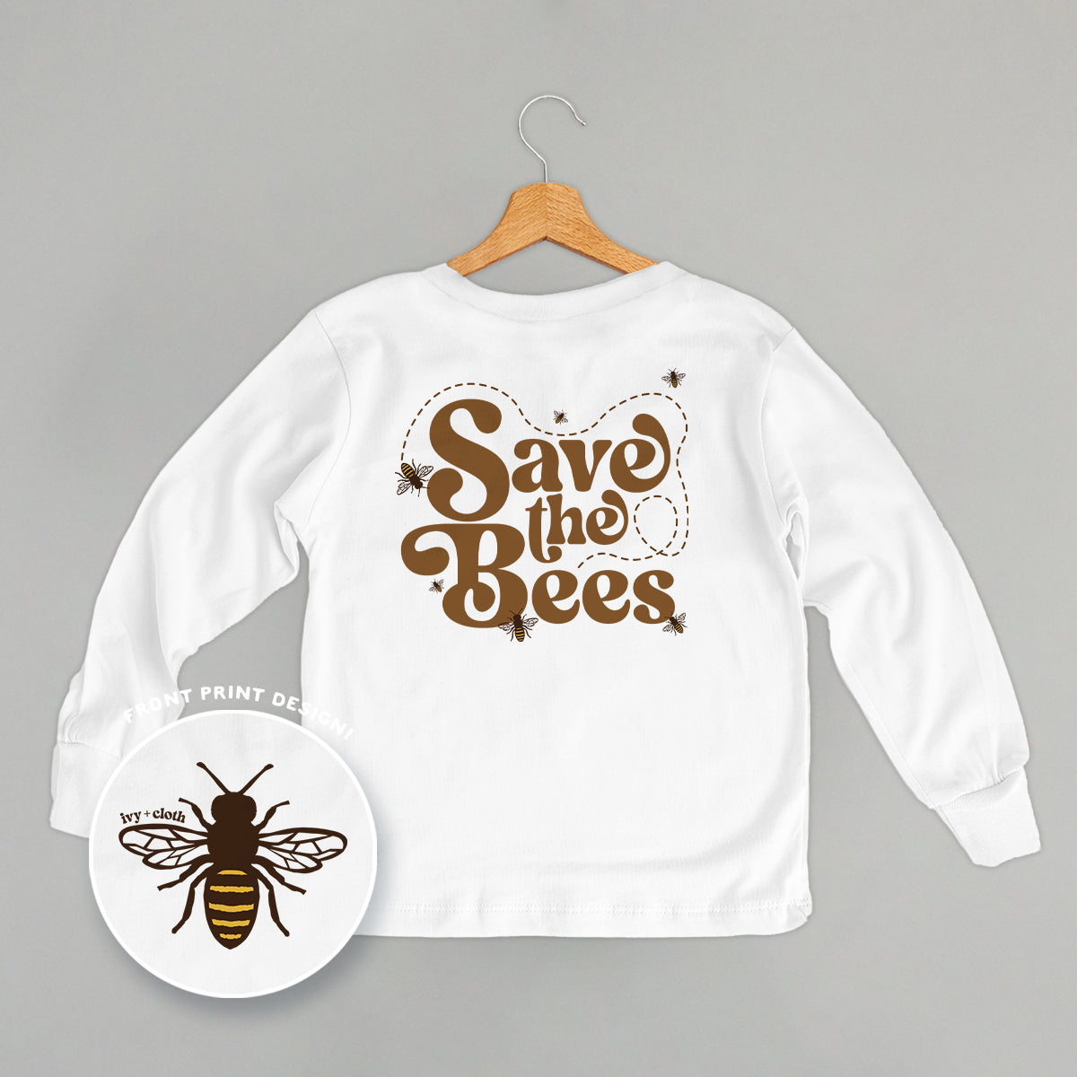 Save The Bees (Kids Back Print) - clothing by TeeHivey.com (Image 4)