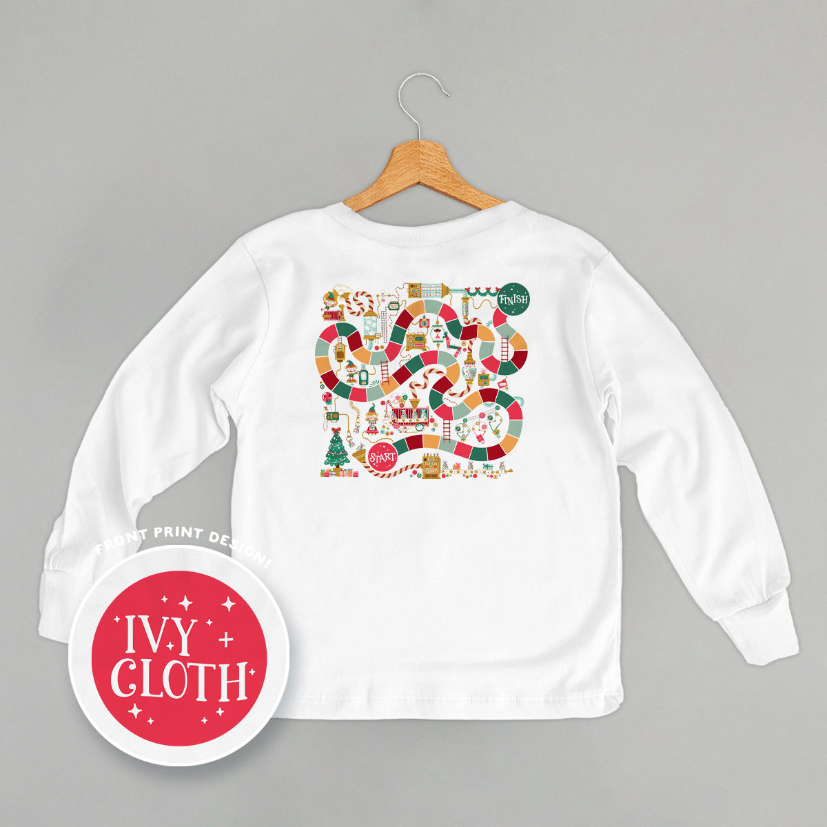 Holiday Board Game Doodle (Kids Back Print) - clothing by TeeHivey.com (Image 4)