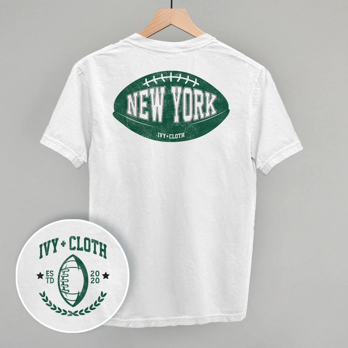 New York Football (Green) (Back Print) - clothing by TeeHivey.com (Image 1)