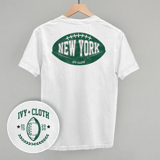 New York Football (Green) (Back Print) - clothing by TeeHivey.com (Image 1)