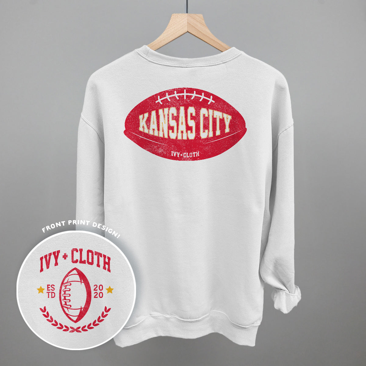 Kansas City Football (Back Print) - clothing by TeeHivey.com (Image 4)