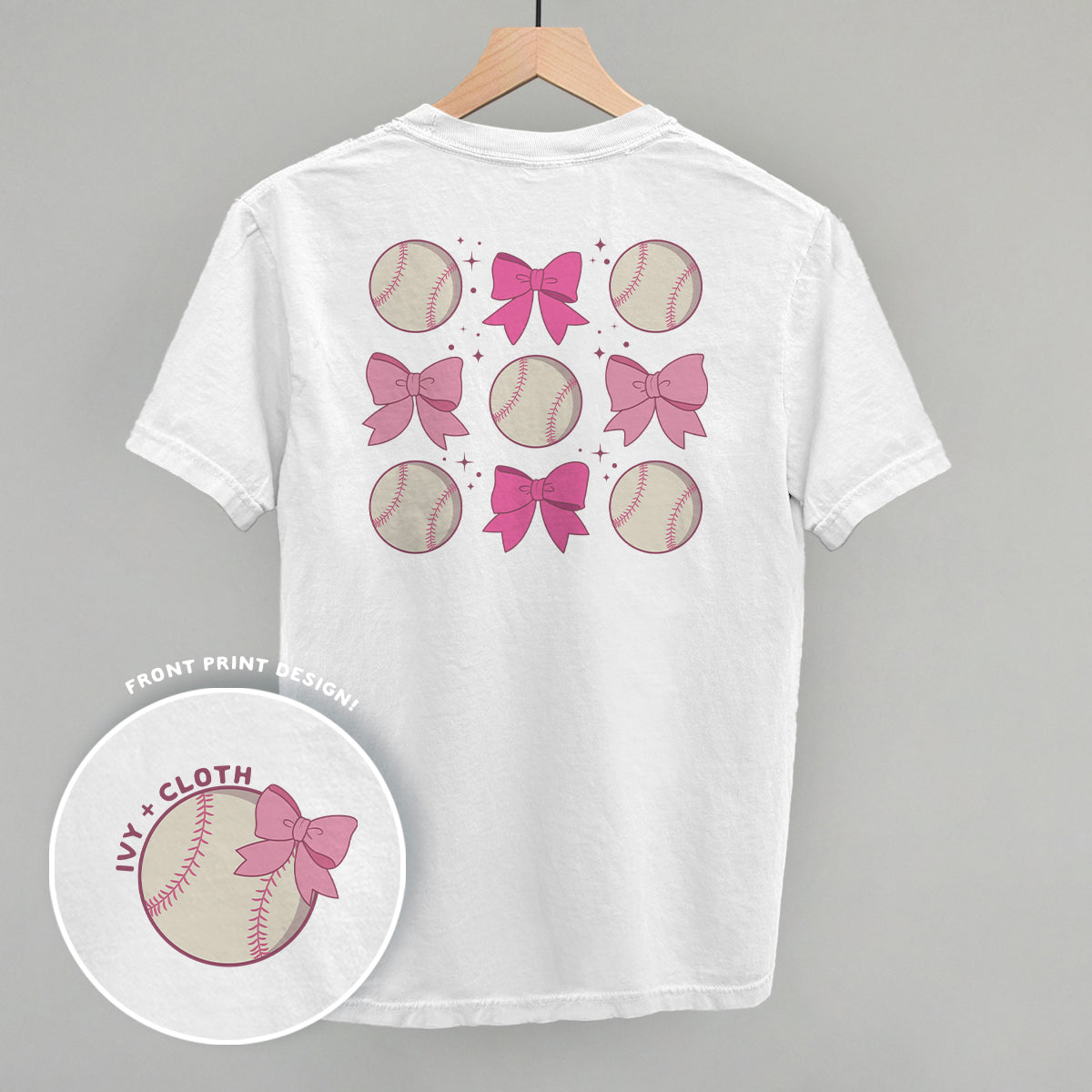 Baseball and Bows (Back Print) - clothing by TeeHivey.com (Image 2)