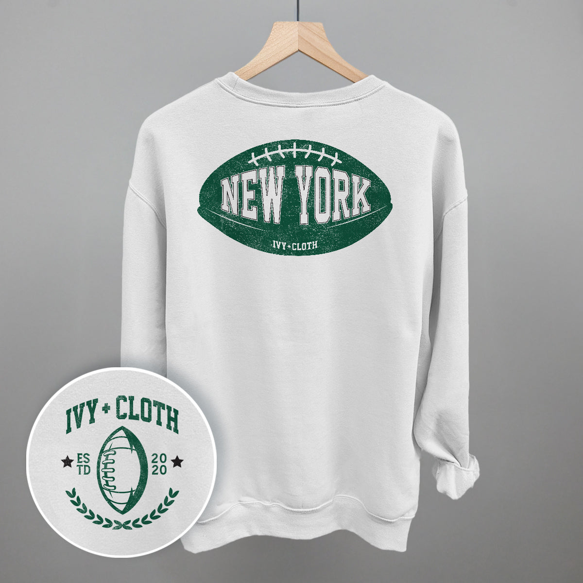 New York Football (Green) (Back Print) - clothing by TeeHivey.com (Image 4)