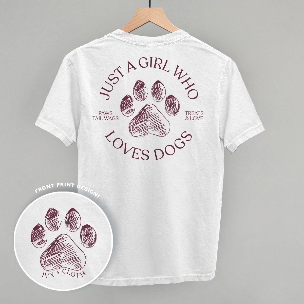 Just A Girl Who Loves Dogs (Back Print) - clothing by TeeHivey.com (Image 3)