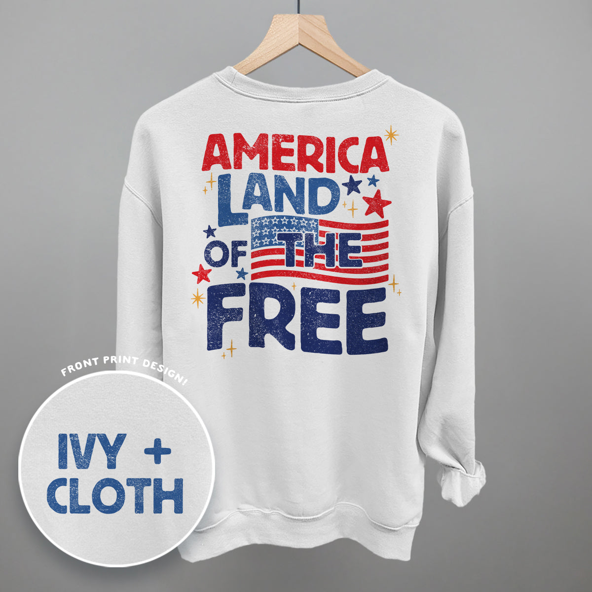 America Land Of The Free Distressed (Back Print)