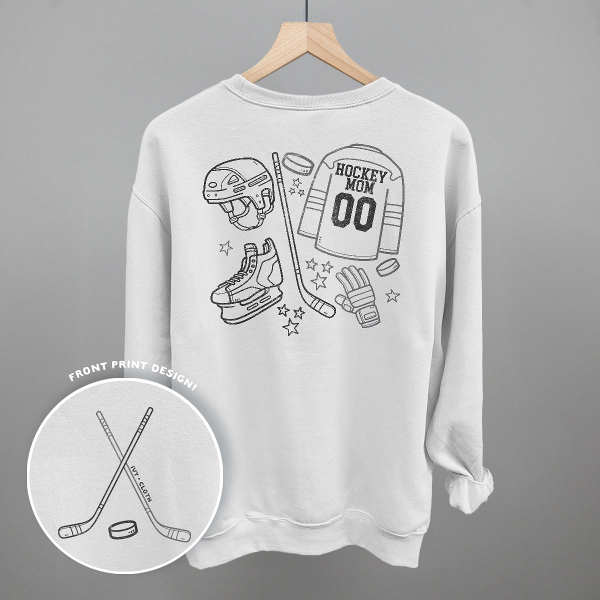 Hockey Mom Doodle (Back Print) - clothing by TeeHivey.com (Image 4)