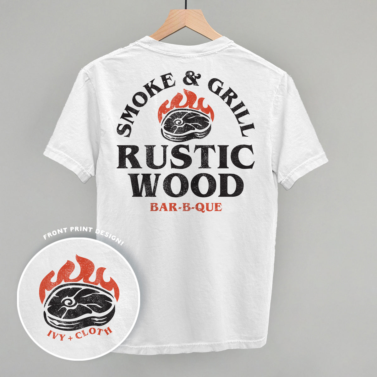 Rustic Wood BBQ (Back Print) - clothing by TeeHivey.com (Image 1)