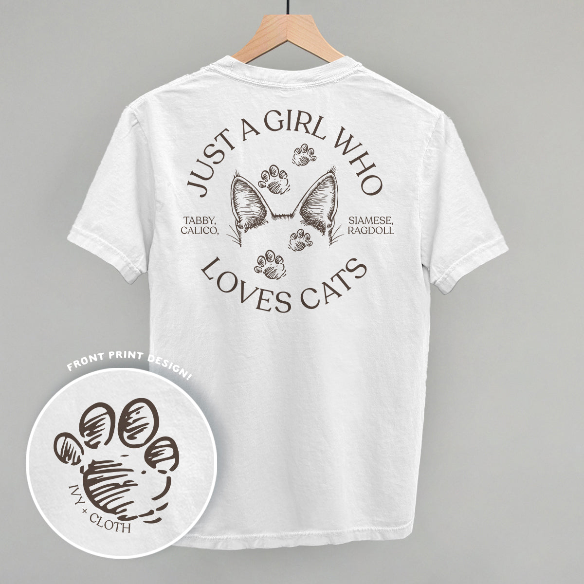 Just A Girl Who Loves Cats (Back Print) - clothing by TeeHivey.com (Image 5)