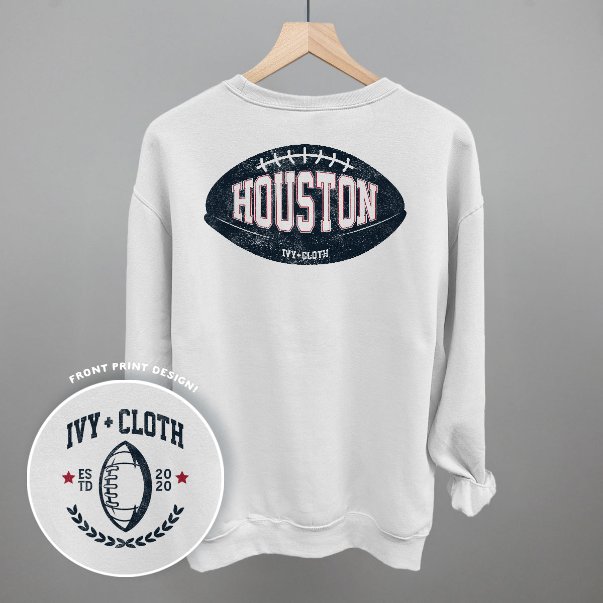 Houston Football (Back Print) - clothing by TeeHivey.com (Image 4)