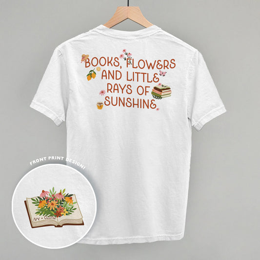 Books, Flowers and Sunshine (Back Print) - clothing by TeeHivey.com (Image 1)