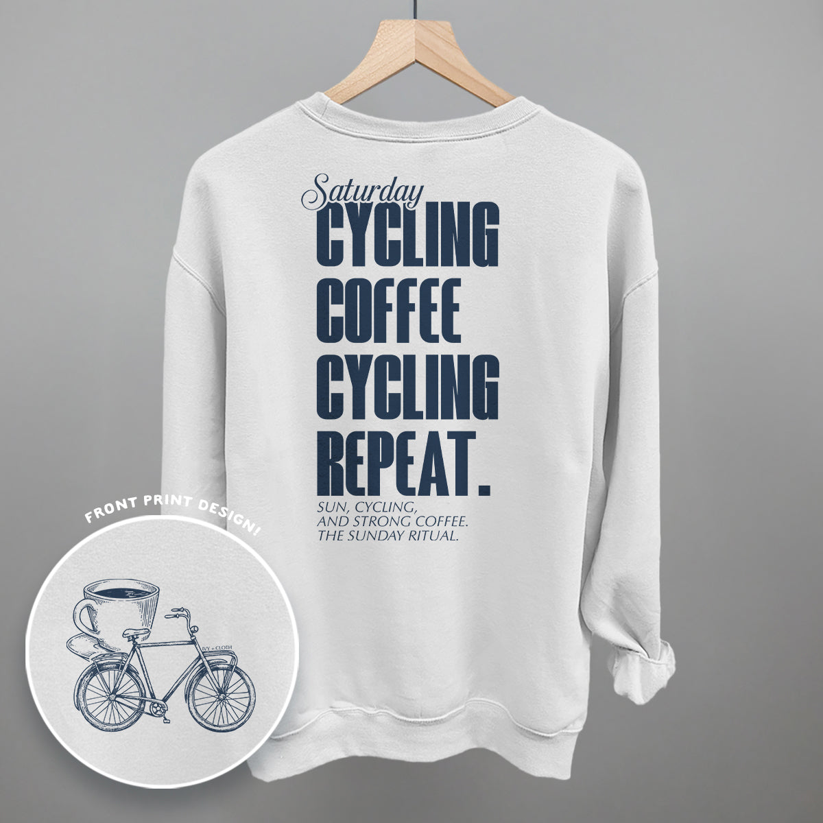 Saturday Cycling and Coffee (Back Print) - clothing by TeeHivey.com (Image 2)