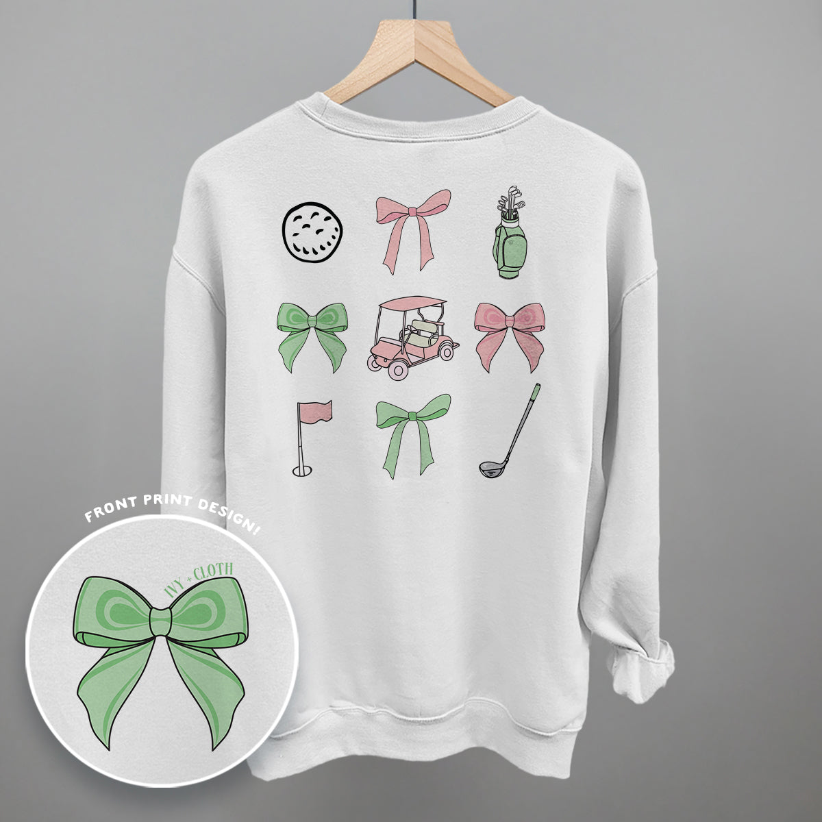 Pink & Green Golf Doodles (Back Print) - clothing by TeeHivey.com (Image 5)