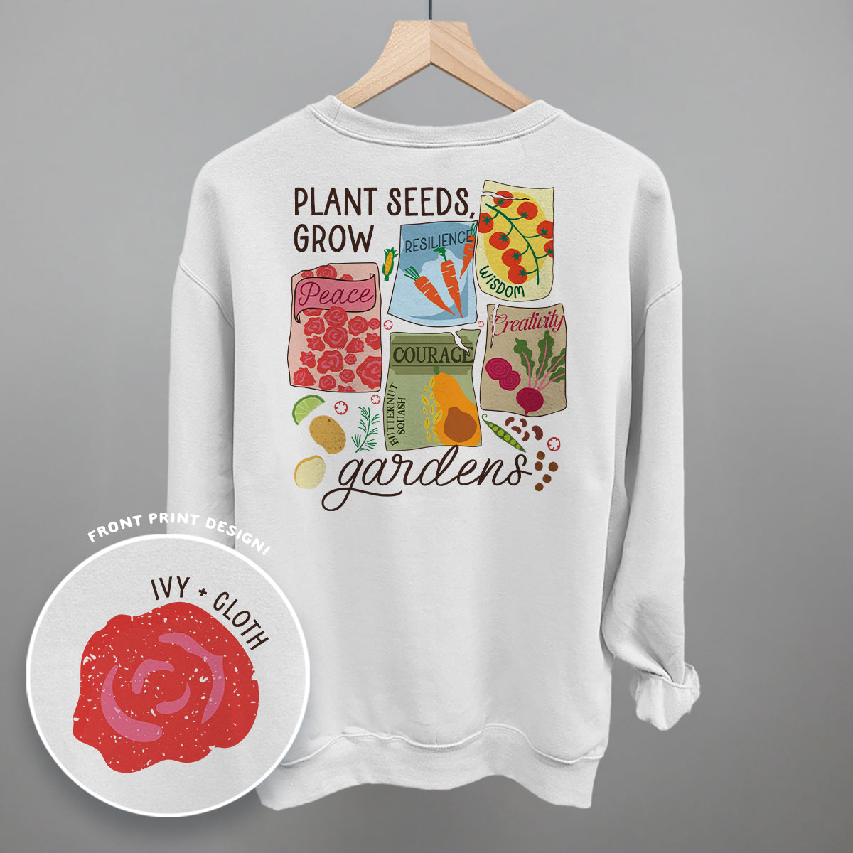 Plants Seeds, Grow Gardens (Back Print) - clothing by TeeHivey.com (Image 5)