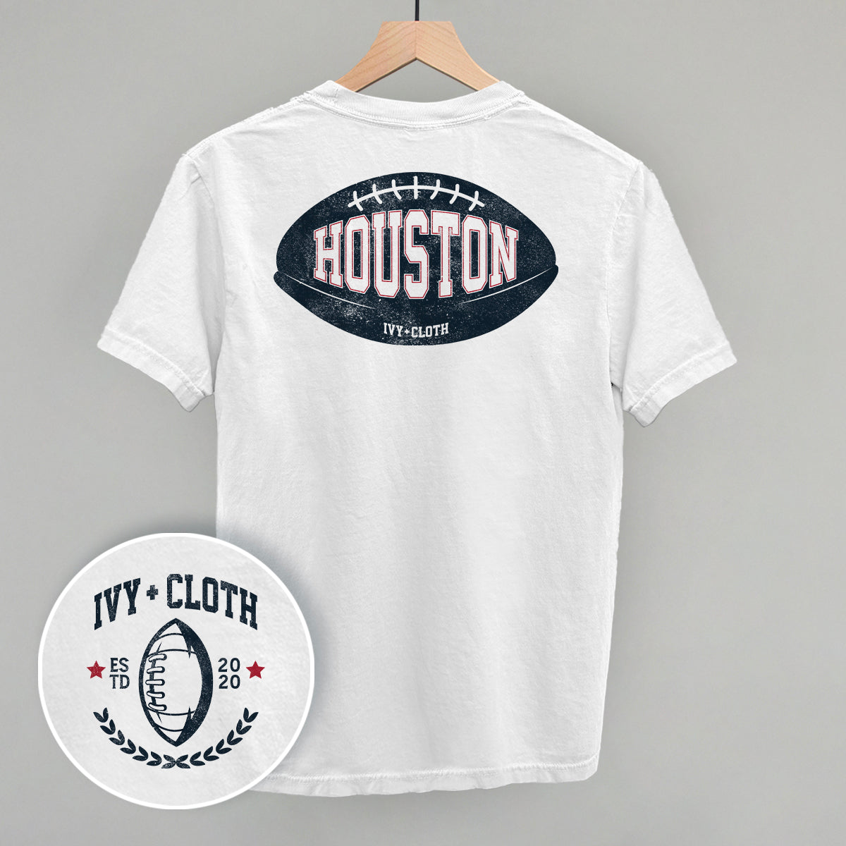 Houston Football (Back Print) - clothing by TeeHivey.com (Image 3)