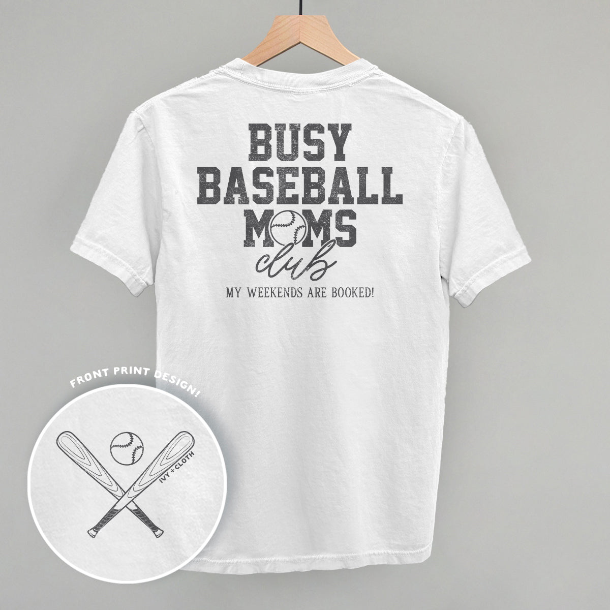 Busy Baseball Moms Club (Back Print) - clothing by TeeHivey.com (Image 1)